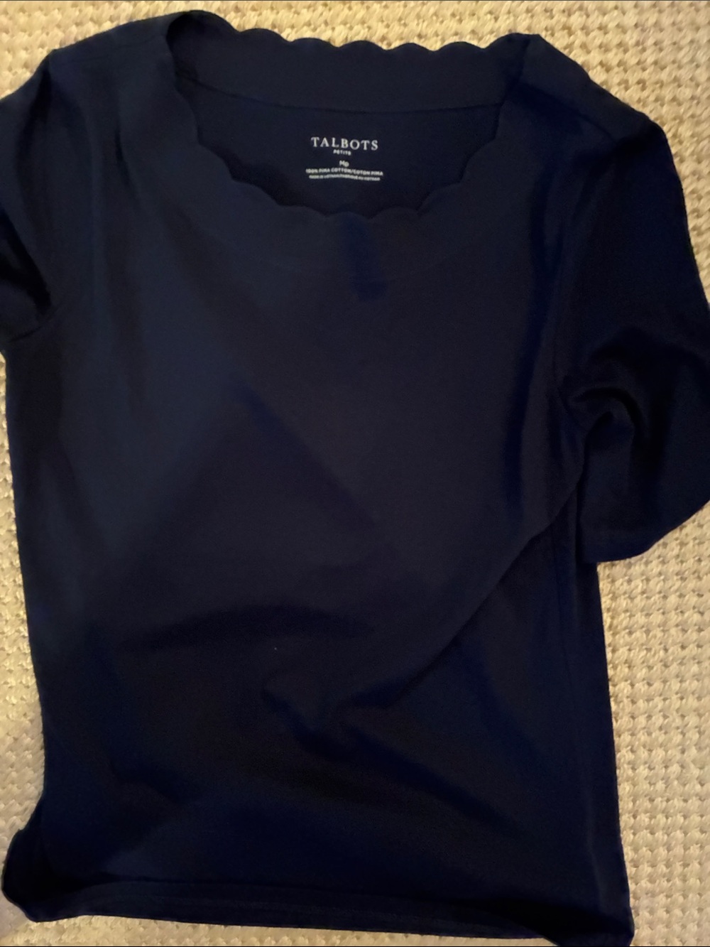 Talbots Navy Short Sleeve Crewneck Top